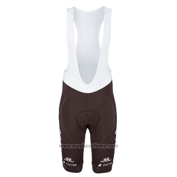 2017 Abbigliamento Ciclismo Ag2r Marrone e Bianco Manica Corta e Salopette